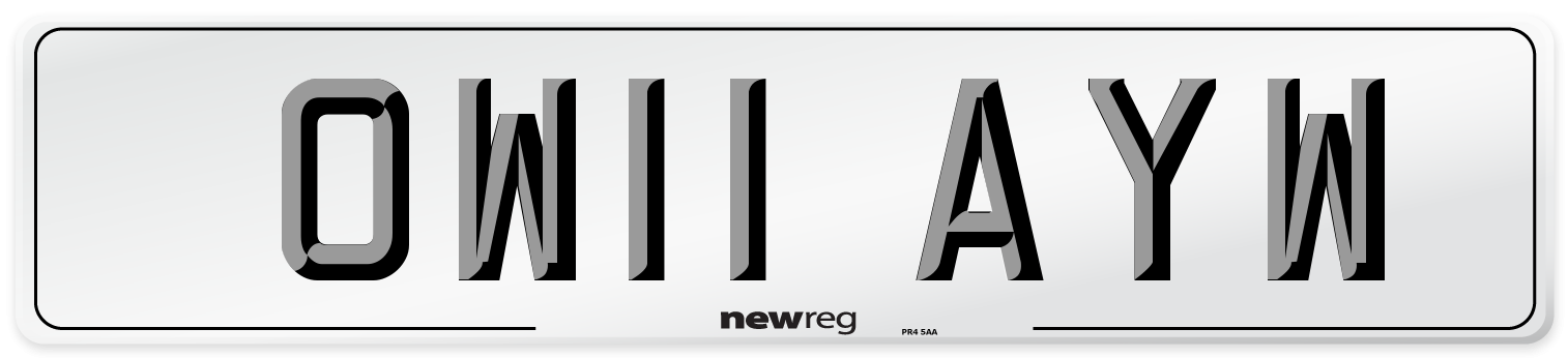 OW11 AYW Number Plate from New Reg